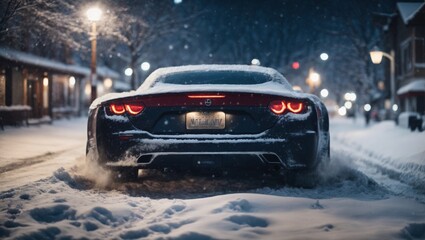 Fototapeta na wymiar snow covered car