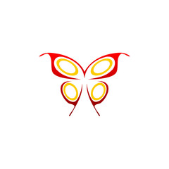 Butterfly logo design icon isolated on transparent background