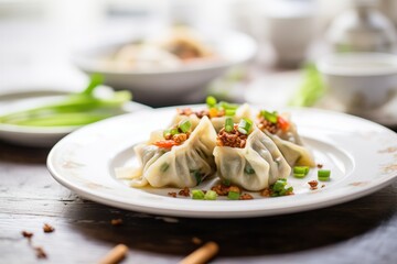 vegetarian dumplings with mushroom and cabbage filling