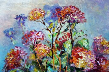Obraz na płótnie Canvas Original creativity activity art oil painting petal flower