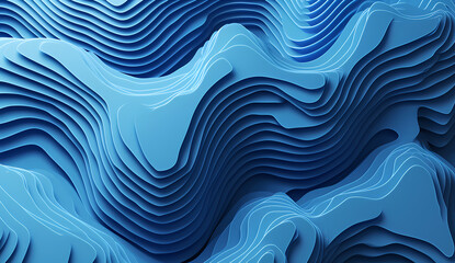 Blue Wavy Lines in a Minimalist Abstract Background