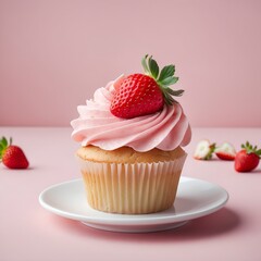 strawberry cupcake with cream