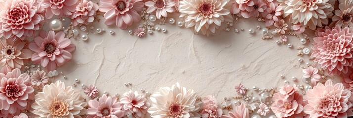 Aesthetic Border Background Beautiful Flowers, Banner Image For Website, Background, Desktop Wallpaper