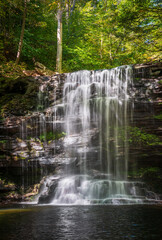 Beautiful Waterfall at Ricketts Glen State Park, in Columbia, Luzerne, and Sullivan counties in Pennsylvania
