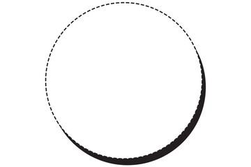 circle geometric and shadow or message box. white background and isolated