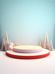Modern round product advertising podium, booth, stage, product background, promotional event background