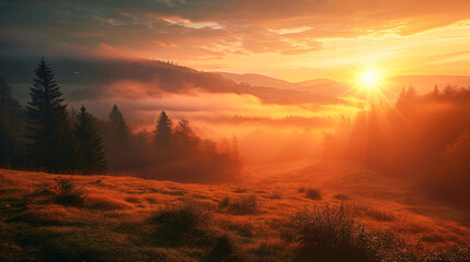 Fototapeta na wymiar A beautiful morning paysage of the naure
