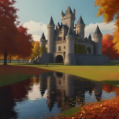 Obraz premium Castle in all Seasons