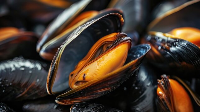 Close-up photography of mussels