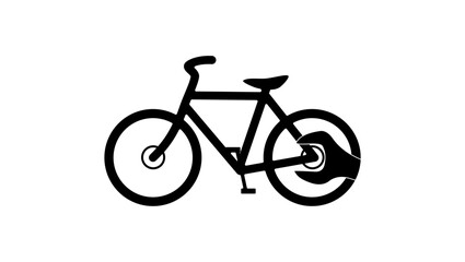 Obraz premium bicycle repair symbol, black isolated silhouette