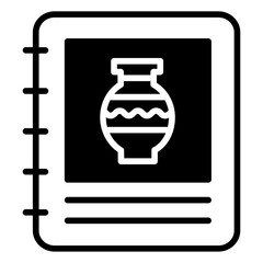 Notebook solid glyph icon