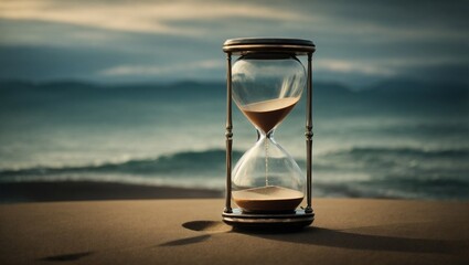 hourglass on sand