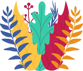 Fototapeta na wymiar Colorful Plant Illustration