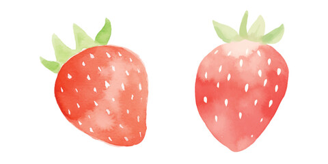 cute strawberry watercolor vector illustration