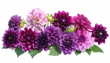 Explore the Vibrant Collection of Blooming Dahlias in Purple and Pink Shades, Perfect for Garden Enthusiasts and Special Occasions