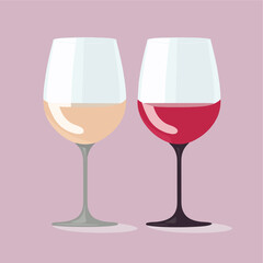 glasses of wine vector