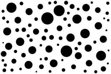 black polka dot pattern on white background © Bela Art