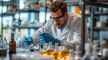 Scientists conducting experiments in a laboratory  ,  Generative AI	