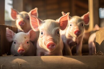 Adorable Piglets Playing and Relaxing in a Lively Farm Environment