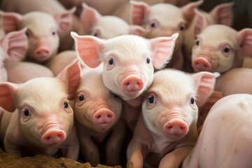 Adorable Piglets Playing and Relaxing in a Lively Farm Environment