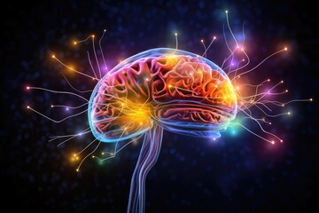 Cognitive journey brain puzzle, vibrant jigsaw colored cognition. Neural coherence, cultural influences, intricacies system neuroscience. Metabotropic wonders, axonal sprouting, intellectual growth