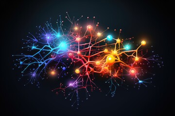 Obraz premium Cognitive journey brain puzzle, vibrant jigsaw colored cognition. Neural coherence, cultural influences, intricacies system neuroscience. Metabotropic wonders, axonal sprouting, intellectual growth