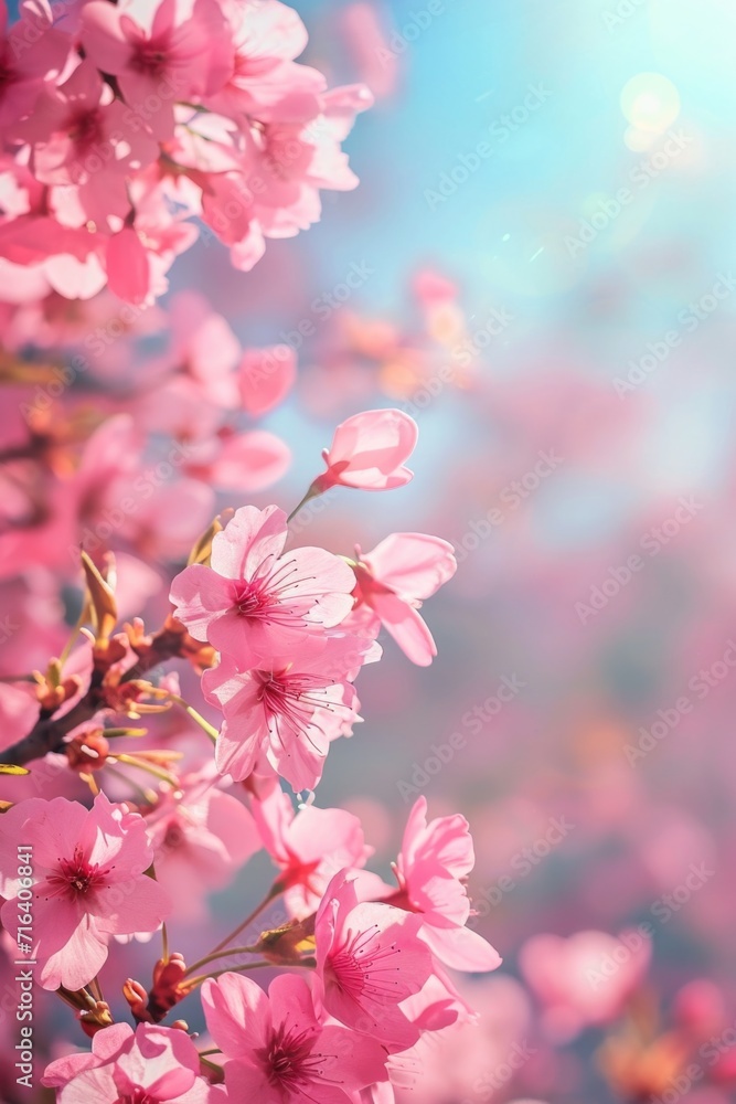Poster a close-up view of a bunch of beautiful pink flowers. perfect for adding a touch of color and nature