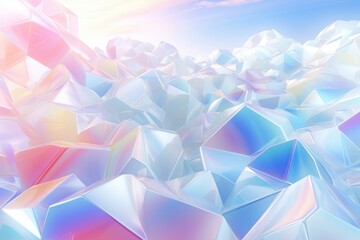 Abstract 3d rendering of crystal background. Futuristic polygonal surface.