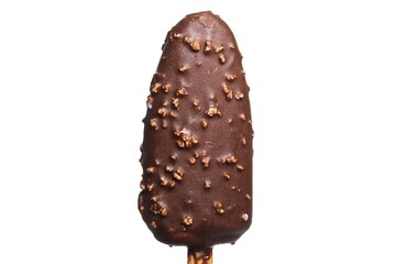 chocolate ice cream bar isolated over white background