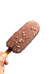 chocolate ice cream on stick