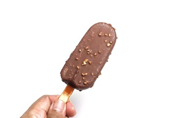chocolate ice cream on a stick