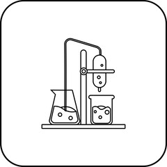 Line Square Science Tube Icon