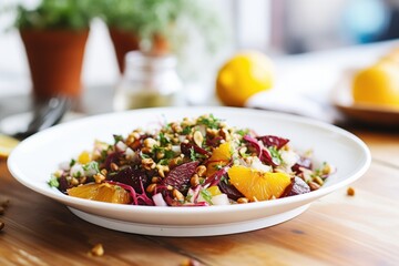 roasted beets salad with oranges and nuts