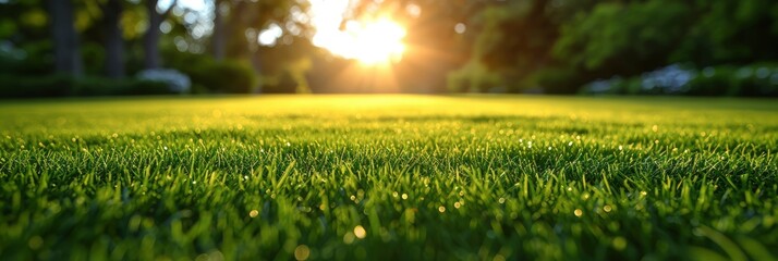 Green Grass Background On Summer Morning, Banner Image For Website, Background, Desktop Wallpaper
