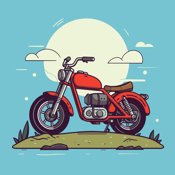 Motorcycle logo icon template cartoon vector illustration
