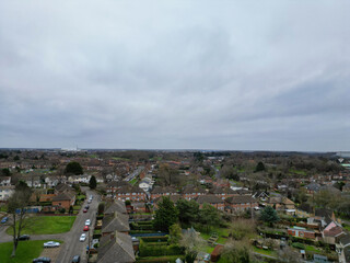 Fototapeta na wymiar Aerial View of Corby City of Northamptonshire England United Kingdom. November 1st, 2023