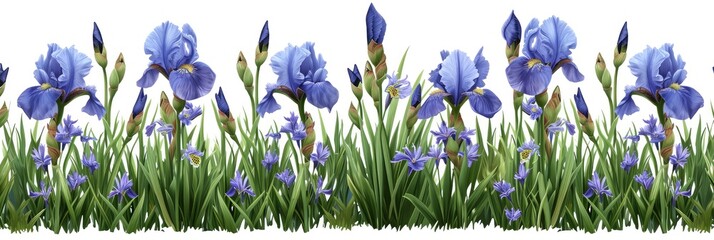 Iris Perennial Rhizomatous Plant Family Iridaceae, Banner Image For Website, Background, Desktop Wallpaper - obrazy, fototapety, plakaty