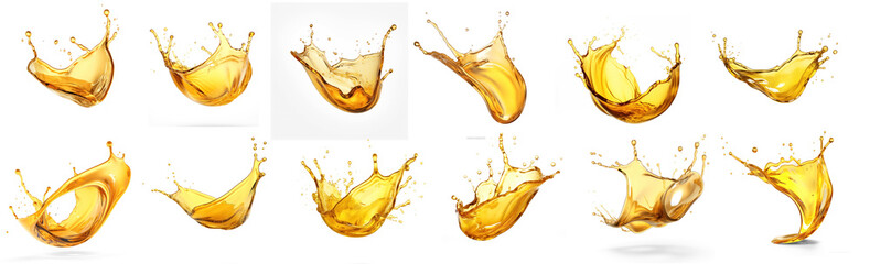 Set of oil splash,  on transparency background PNG - obrazy, fototapety, plakaty