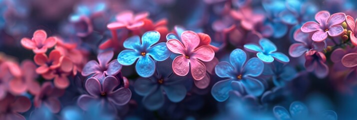 Fototapeta na wymiar Lilac Close Pinkblue Flowers Abundance Romantic, Banner Image For Website, Background, Desktop Wallpaper