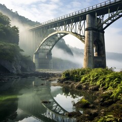 Fototapeta premium Taiwan second largest railway bridge realistic impressive image 