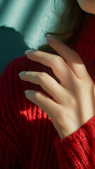 Ring mockup on woman hand closeup. Fashion beauty jewelry ring mockup on female hand