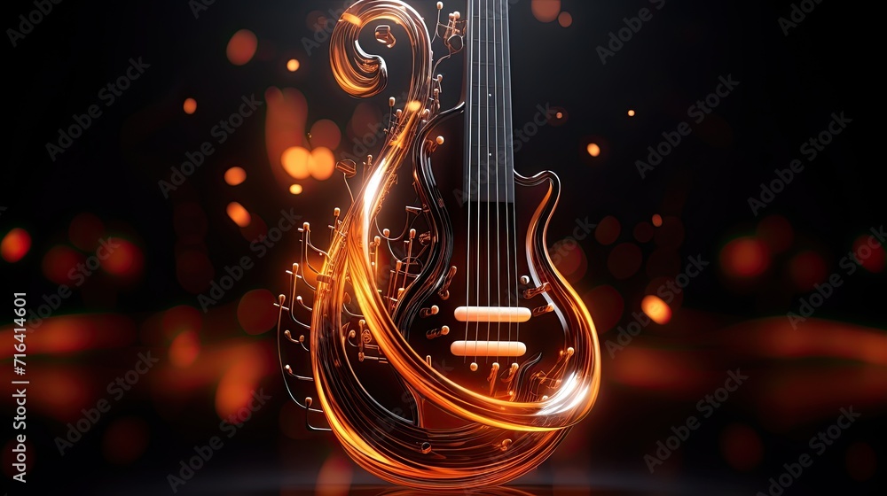 Aufkleber colorful retro abstraction of musical instruments, modern and abstract multicolor music background w