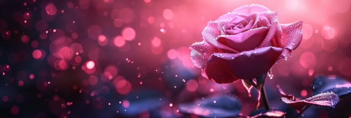 Pink Rose On Background Crimson Macro, Banner Image For Website, Background, Desktop Wallpaper