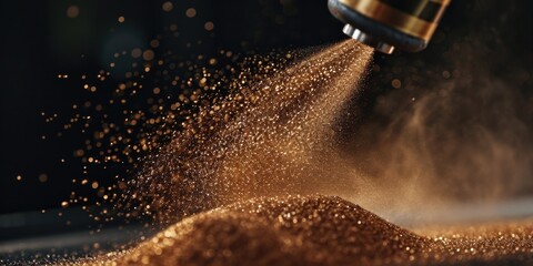 Sand being poured onto a table. Can be used for educational or creative projects