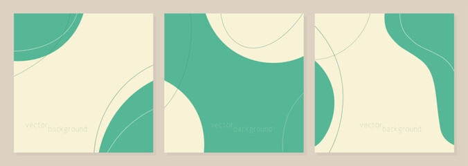 Set of minimal square banner templates spring green colors. Suitable for publishing on social networks and online advertising. Vector illustration