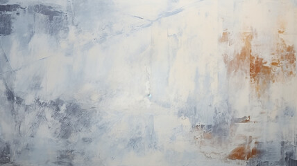 plaster wall, abstract art background, copy space brushstrokes of white light blue paint on stone texture, canvas