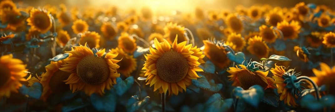 Sun Flowers Field India Sunflowers, Banner Image For Website, Background, Desktop Wallpaper