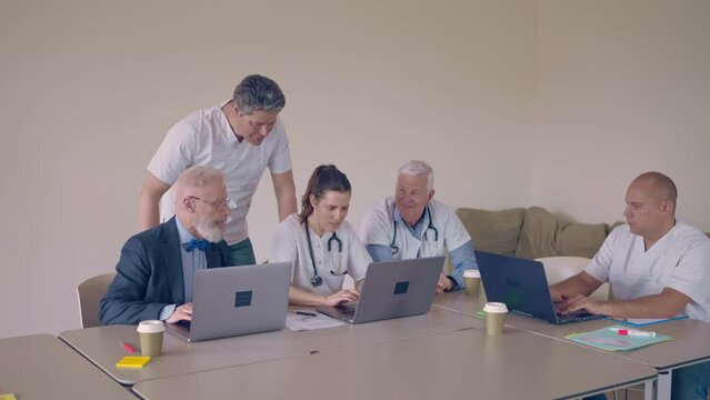 medical professional in staff room during work hours
