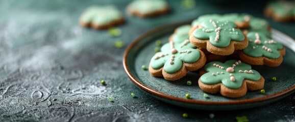 Homemade Green Shamrock Cookies St Patricks, HD, Background Wallpaper, Desktop Wallpaper