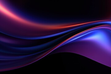 abstract background purple and blue glowing surface on a dark background. wave shape, futuristic, wallpaper. Generative AI